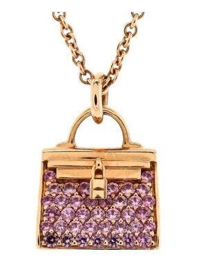 Hermes Amulette Pink Sapphire Necklace
